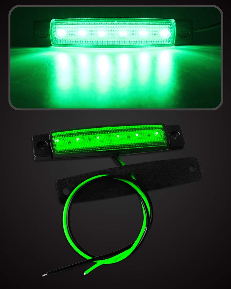 Shangyuan Marine Lights - 10PCS Green LED Interior Lights for Deck, Transom, Cockpit, Yacht, Fishing, Pontoon, Sailboat, Kayak, Bass Boat - 12v Waterproof - Image 5